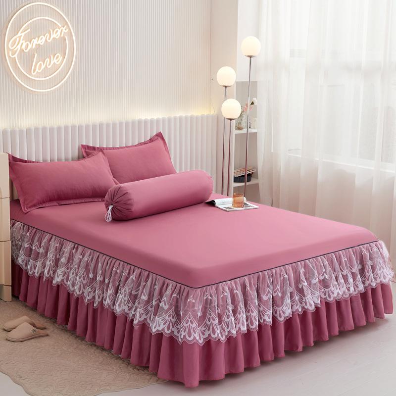 (Kein Kissenbezug)Prinzessin-Rock-Tagesdecke, Heimtextilien, Bettrock, Schlafzimmer-Bettdecken, Tagesdecken, Laken, Staubschutz, Bettwäsche 180x200cm Only a sheet