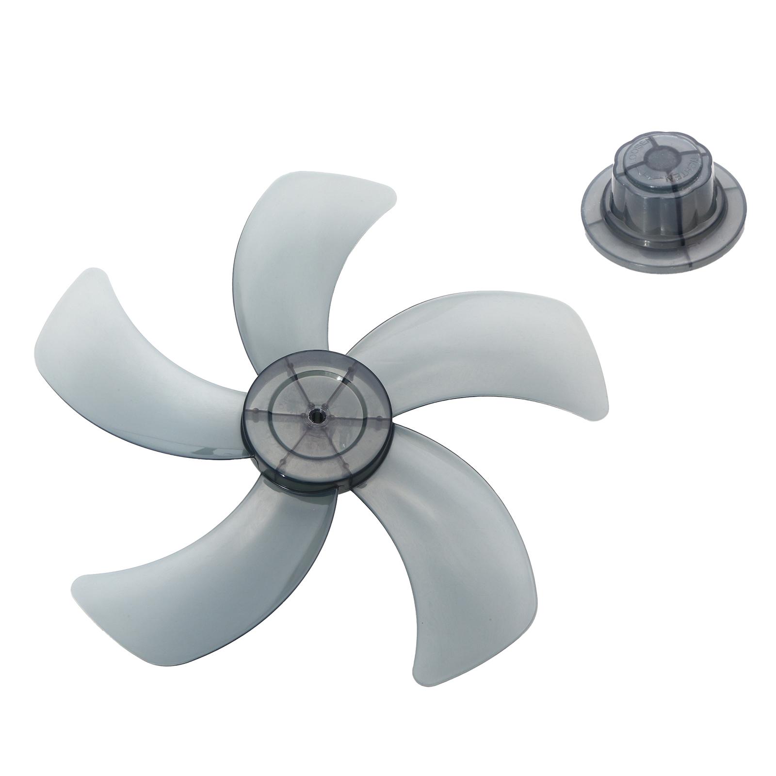 5 Blätter leiser Lüfterflügel mit Mutter, Ersatzteile für Haushalts-Standventilator, Tischventilator, universelles Zubehör One Size schwarz