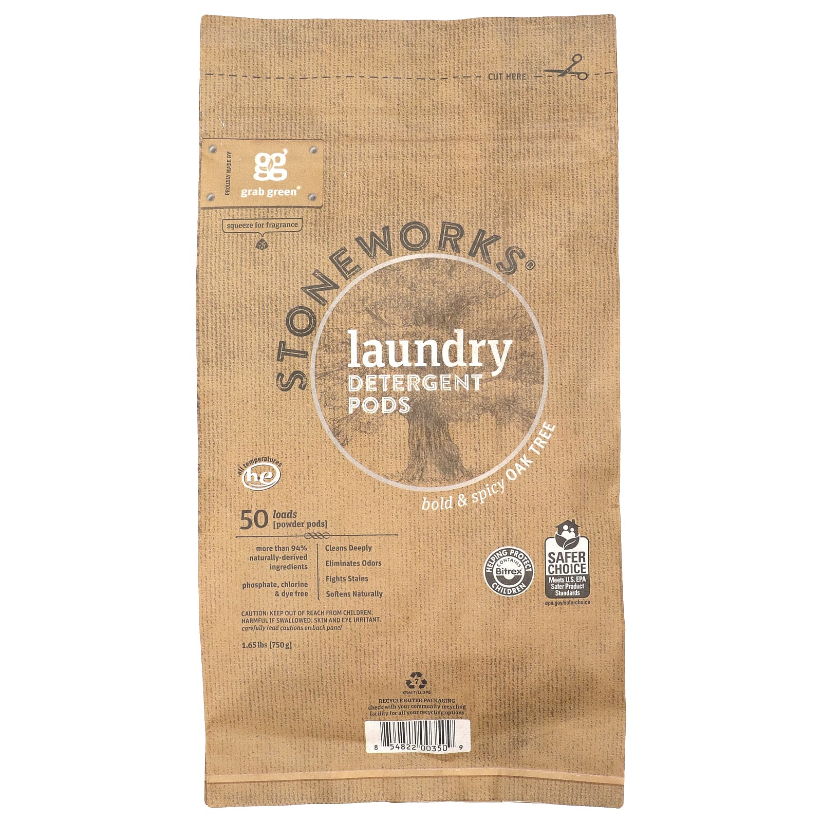 Stoneworks, Waschmittel-Pods, Eiche, 50 Ladungen, 1,65 lbs (750 G)