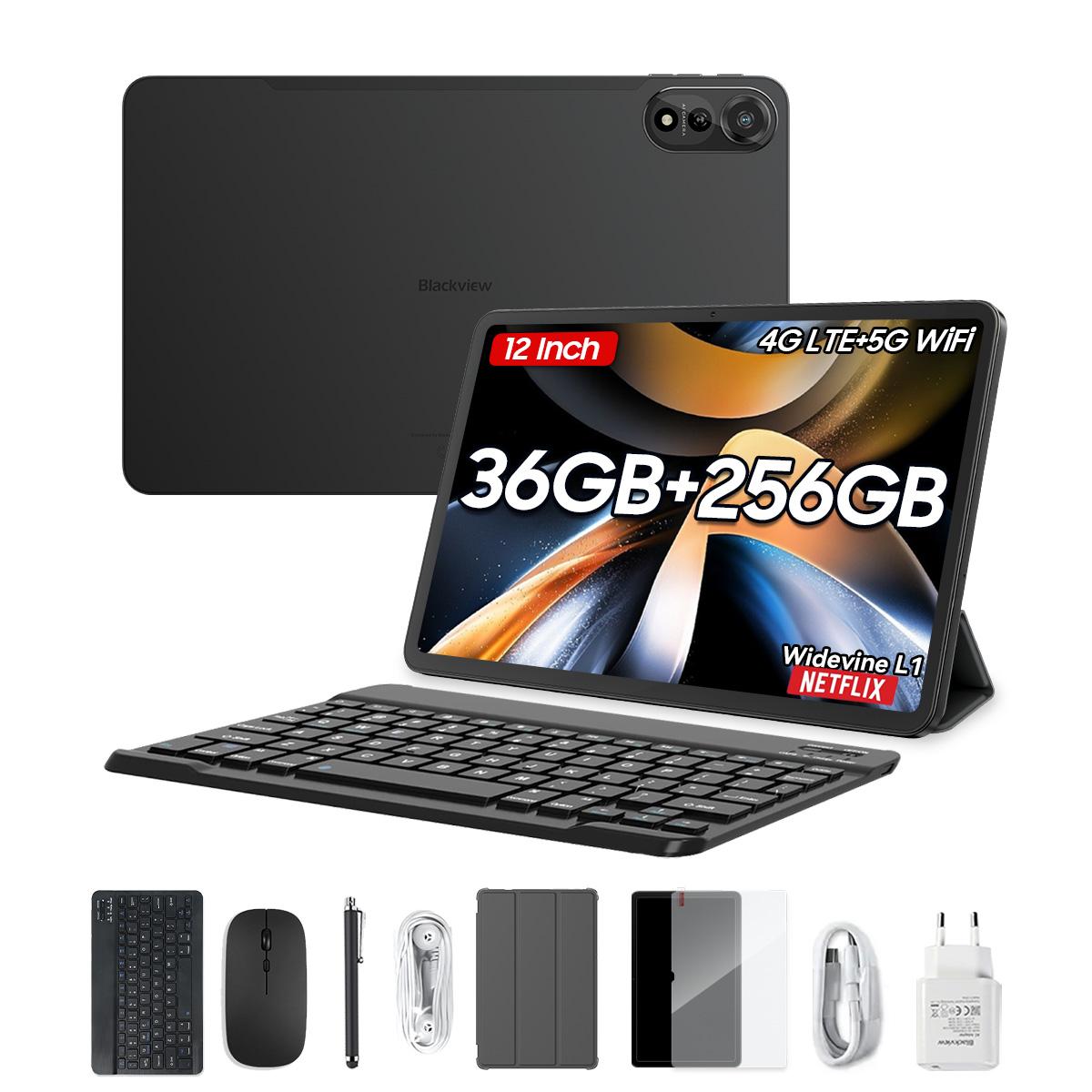 Blackview MEGA 2 Android 15 4G Tablet 12 Zoll 24GB/36GB RAM 256GB ROM Widevine L1 36+256 grau