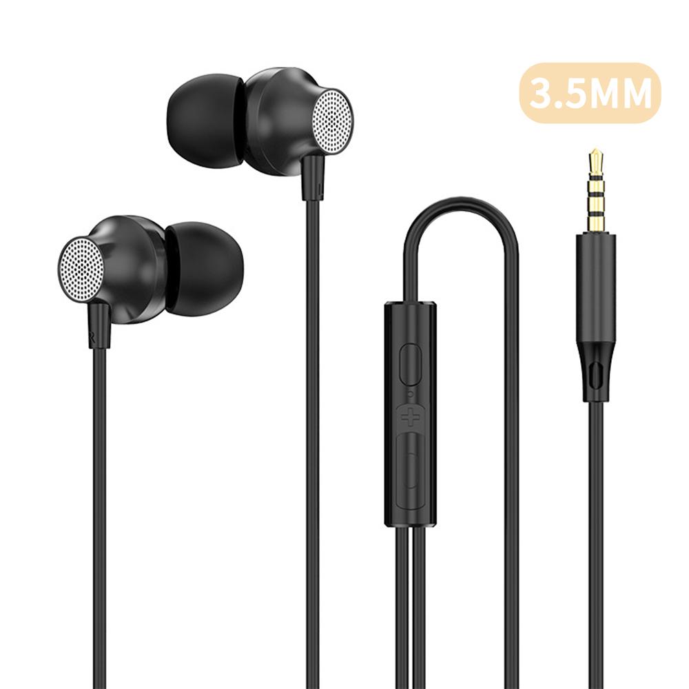9D HIFI Heavy Bass Metall Kabelgebundener Kopfhörer Digital Typ-C/3,5mm AUX Mit Mikrofon In-Ear Ohrhörer Sport Musik Headset Für iPhone 15/16 Samsung Android 3.5MM AUX Black