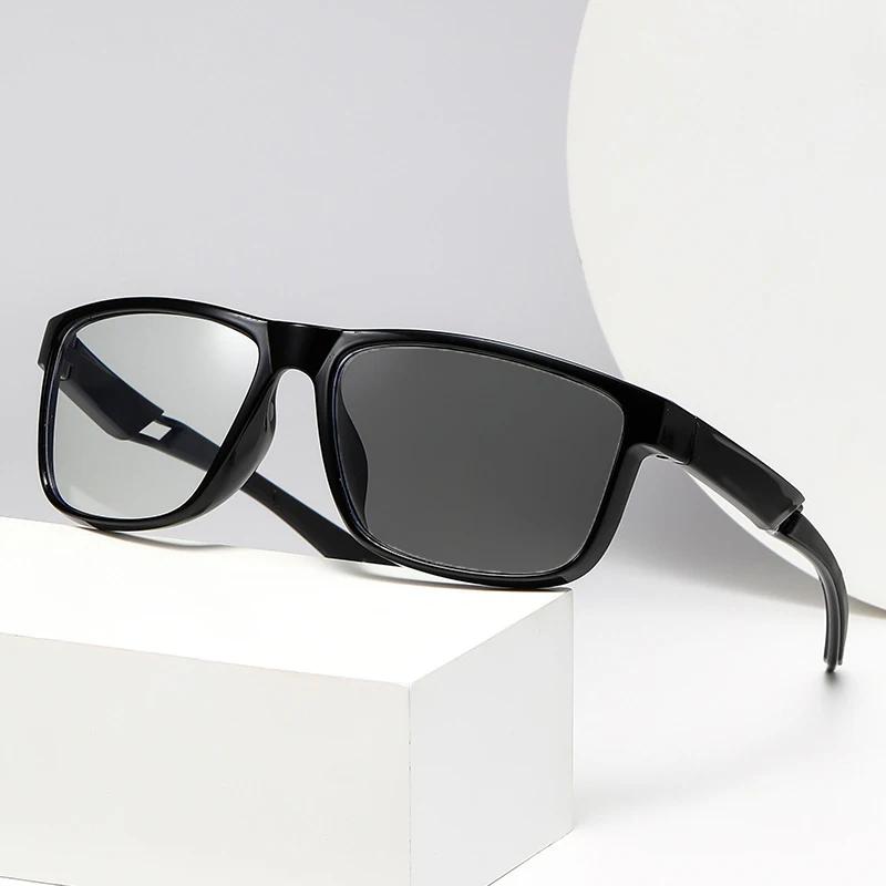 Vintage Herren Photochrome Brille Outdoor Intelligent Anti-UV Myopie Brille Unisex Damen Trendige Sport Nahsichtbrille -3.0