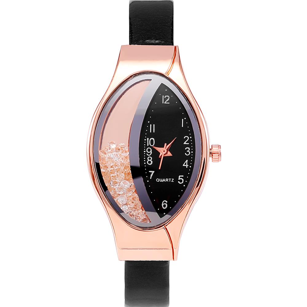 Beliebte Uhr Kreative Quarz Mode-Accessoires Kleid Uhr Uhr Handgelenk Frauen schwarz