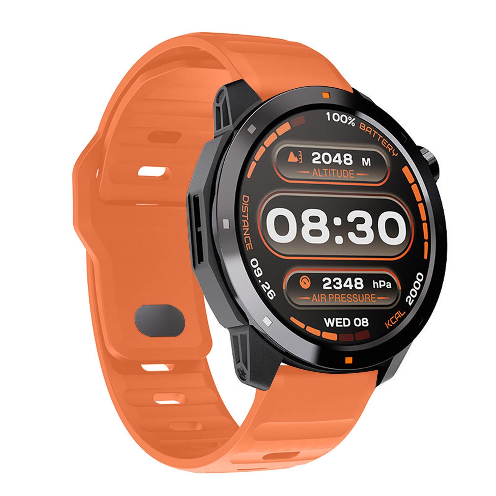 GPS-Sport-Smartwatch, kabellos, Sprechuhr, Kompass, Höhenmesser, Barometer, Smartwatch orange