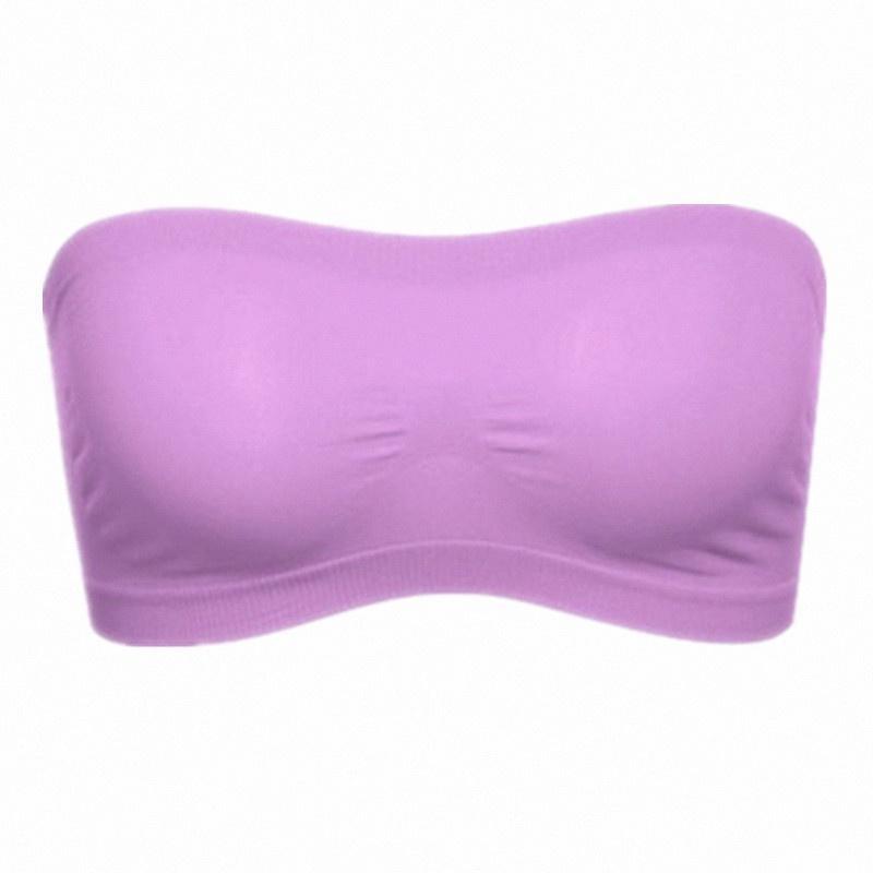 Damen Tube Top Trägerloser Bandeau-BH Unterwäsche Damen Bralette Nahtlose trägerlose Tops Hohl umwickelte Brust-BHs 3XL violett
