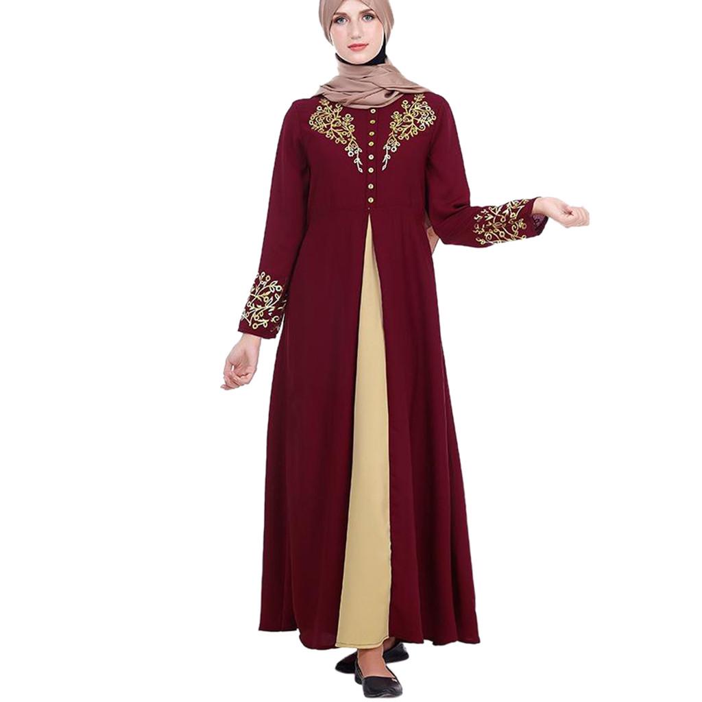 (SU)MyBatua Abaya mit Hijab Jilbab Islamische Kleidung Maxi-Muslimkleid Burka XL rot