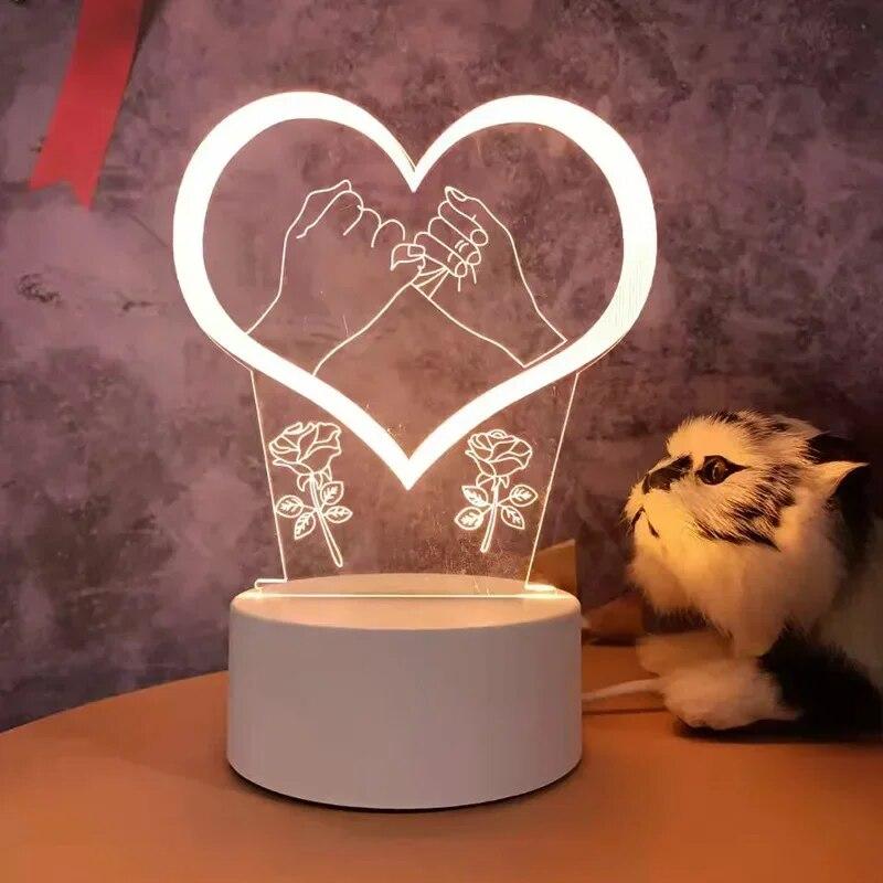3D-Lampe, Acryl-LED-Nachtlichter, Bär, Dinosaurier, Kind, Nachtlicht, LED für Schlafzimmer, Dekoration, Weihnachtsdekoration, Hochzeit, Party, Gastgeschenke USB Warm Light warm weiße