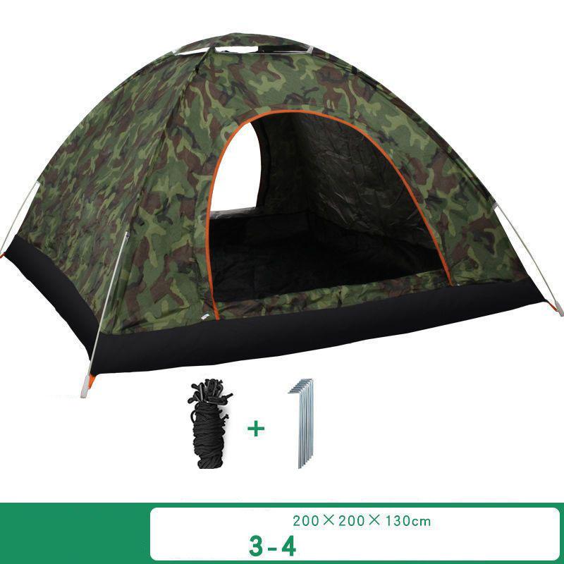 Zelt im Freien, 3–4 Personen, automatisches Outdoor-Camping, dick, regenfest, Geschwindigkeitsoffenes Zelt camouflage