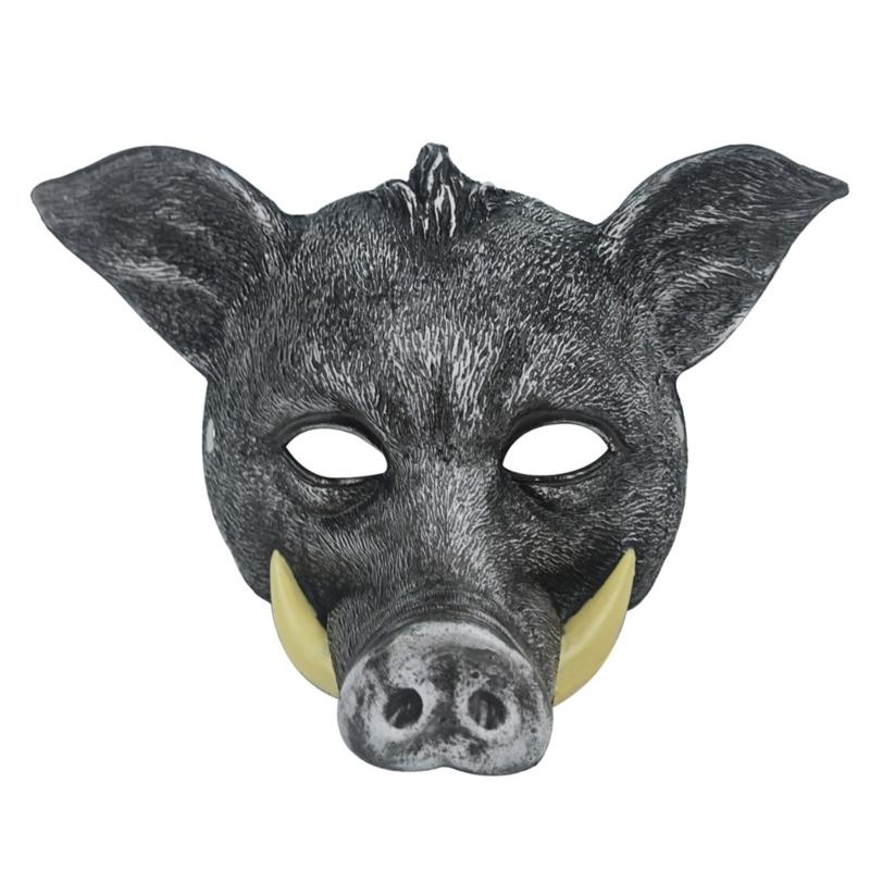 Halloween Wildschwein Maske Tier Wildschwein Maske Halloween Vollgesichtsmaske für Halloween Maskerade Karneval Cosplay Party schwarz
