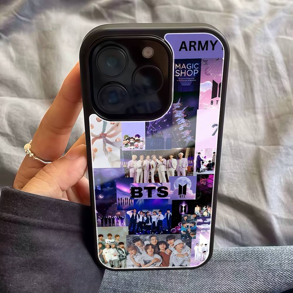 KPOP B-BTS Sänger Handyhülle Für IPhone 17 16 Pro Max 15 14 13 12 11 Pro Mini PC+TPU Hülle Luxus Y2K Handyhüllen iPhone 13pro max