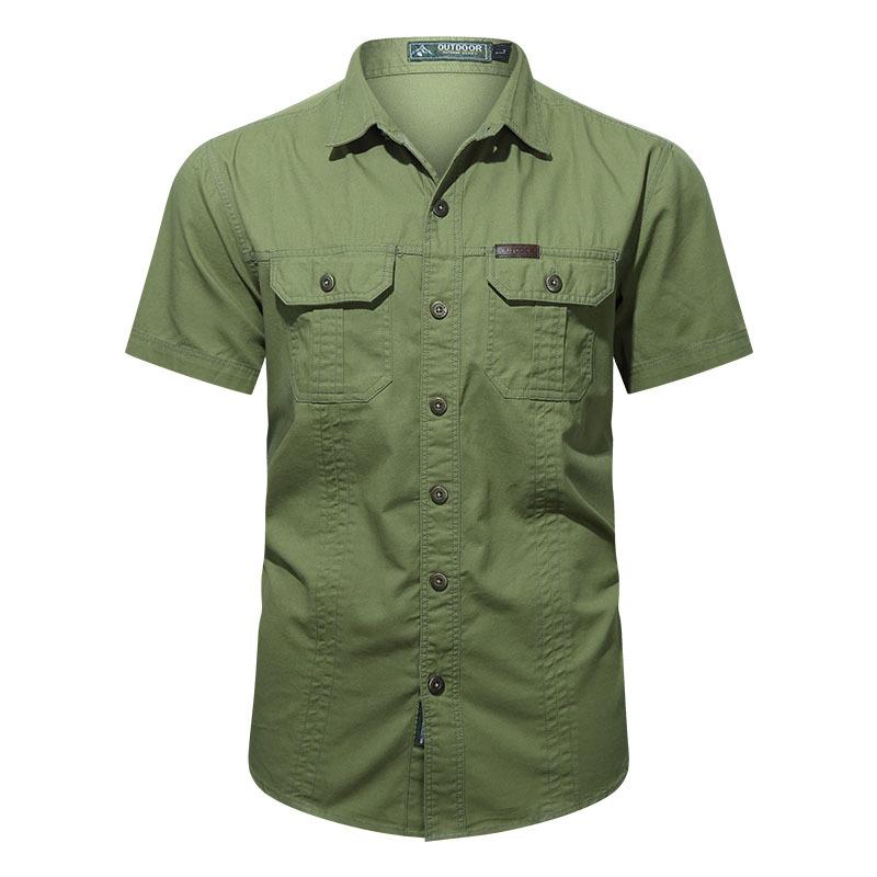 Militär-Kurzarmhemd für Herren, Arbeitskleidung, Zoll-Hemd, für den Außenbereich, locker sitzendes Herrenhemd XXXL