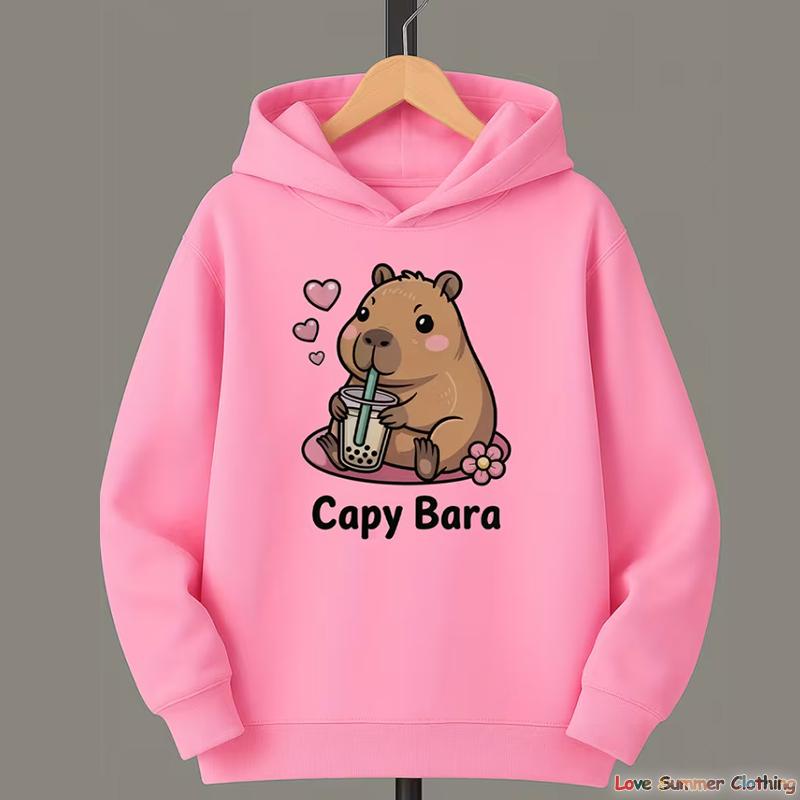 Niedliches Wasserschwein Entzückende Kawaii Kinderkleidung Warme Pullover und Hoodies für Outdoor-Sport im Herbst und Winter für Mädchen Jungen 140