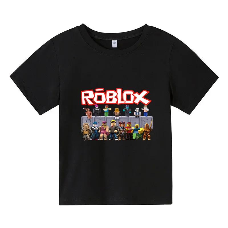 Cartoon Robloxing Kind T-Shirt Jungen Spiel Sport Baumwolle T-Shirt Kind Kurzarm Oberteil Lässig Street Harajuku Kleidung 160 gray