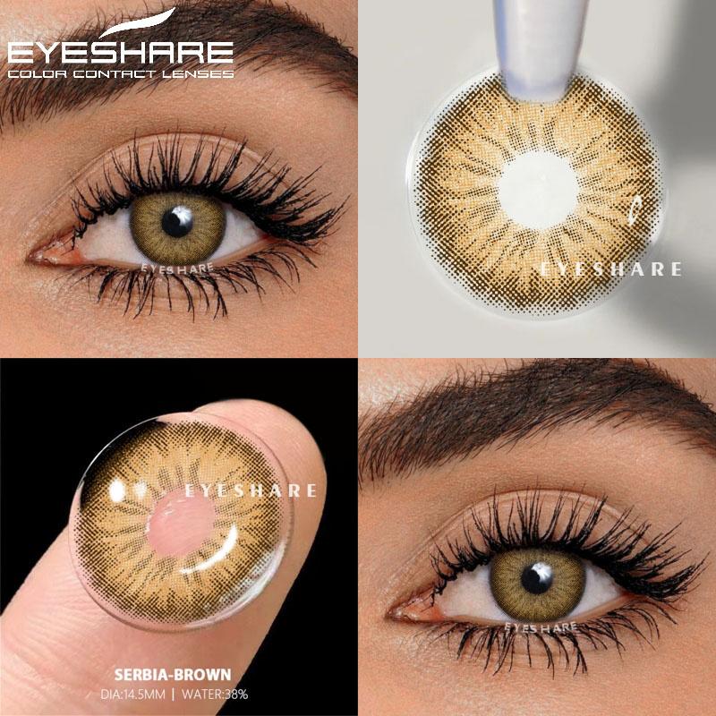 Farbige Kontaktlinsen, 2 Stück, farbige Kontaktlinsen für Augen, blaue, bunte Augen, schönes Make-up, graue Kontaktlinsen fürs Auge SERBIA-BROWN