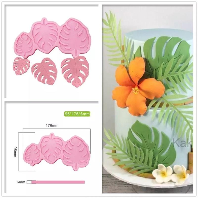 1 Stück 3 Größen Monstera Blatt Silikonform Fondant Kuchen Dekoration Silikonform Handgemacht Dekorieren Blätter Schokolade Süßigkeiten