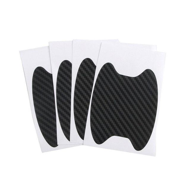 4 Teile/satz Auto Styling Leisten Aufkleber Auto Tür Aufkleber Carbon Faser Kratzer Beständig Abdeckung Auto Griff Schutz Film Teile 4PCS schwarz