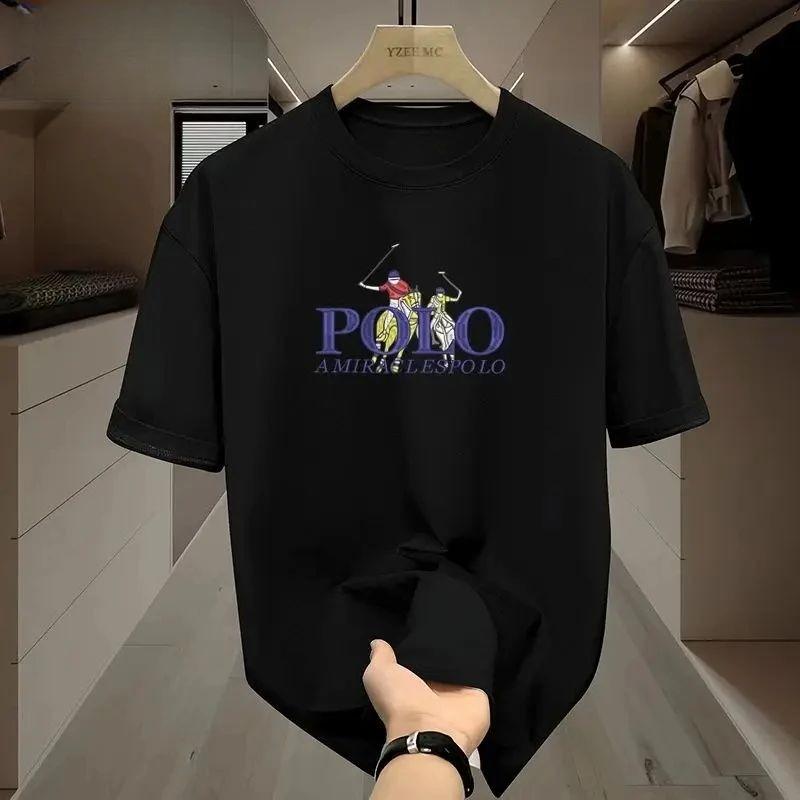 2025 Sommer Neu Luxusmarke Amerikanischer Frühling/Sommer Druck Reitsport Pendeln Komfort Sportbekleidung Herren- und Damen-T-Shirts 4XL