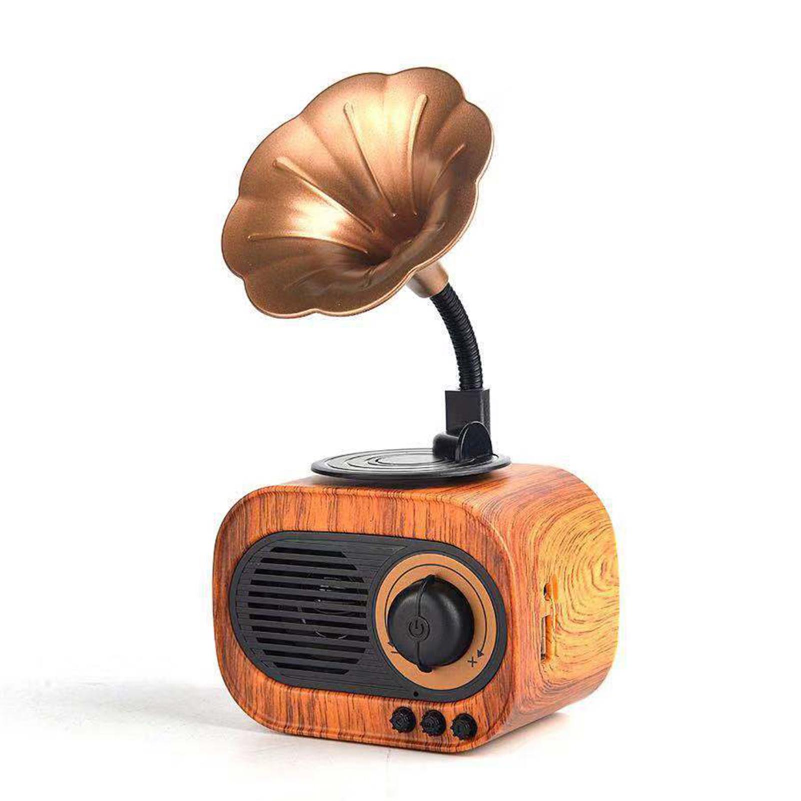 Retro-Musiklautsprecher Vintage BT Wireless-Lautsprecher Tragbarer Outdoor-Lautsprecher hellbraun