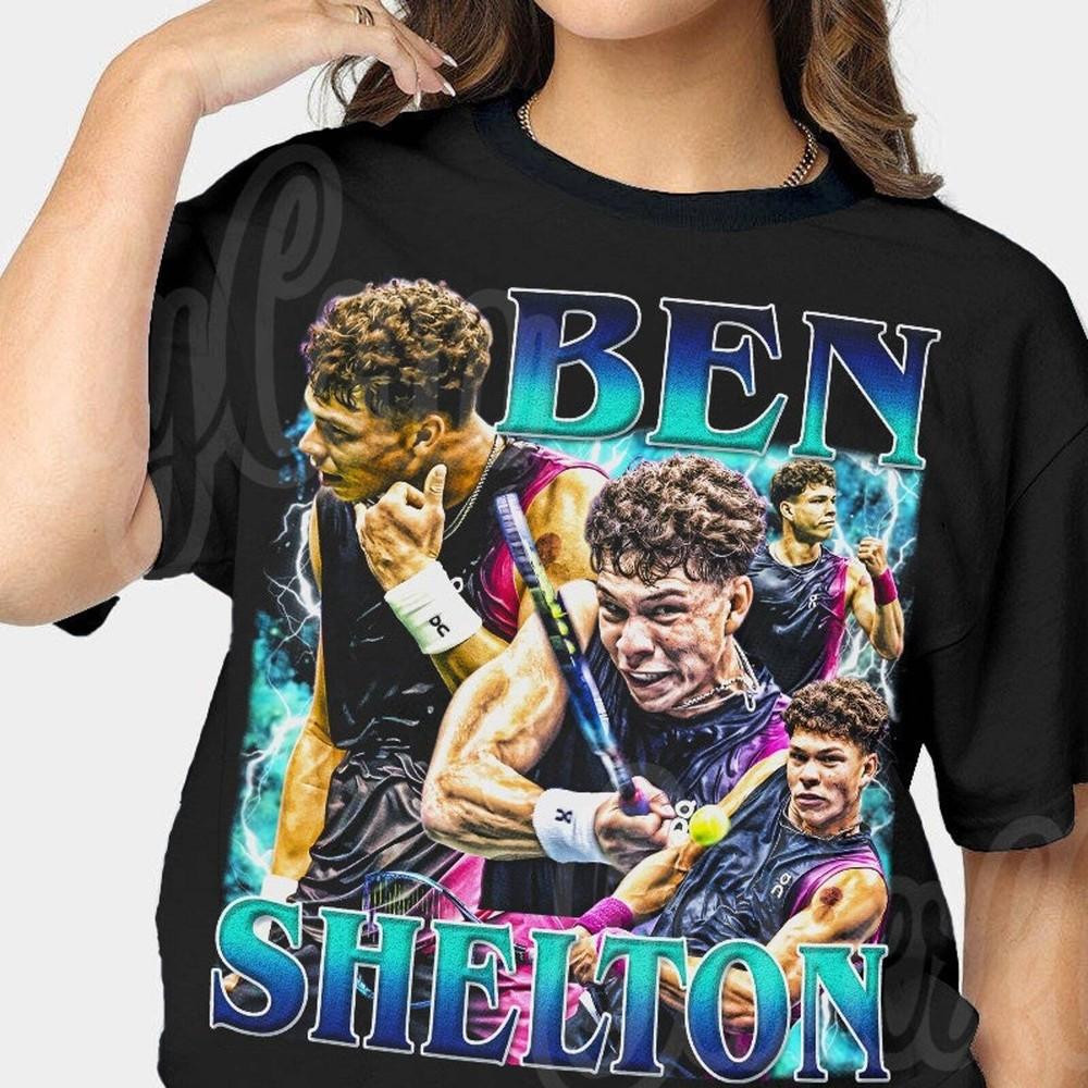 Ben Shelton Tennis T-Shirt Ben Shelton Vintage Grafik-T-Shirt Tennis Grafik-T-Shirts Unisex T-Shirt XL gray