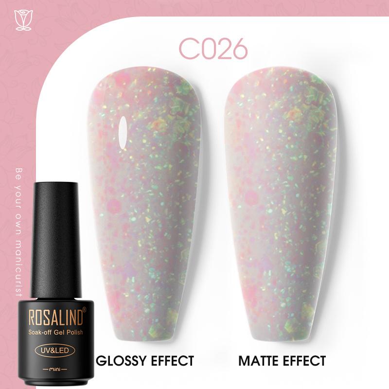 ROSALIND Nail Gel Polish Semi Permanent Varnish Hybrid UV Gel Polish Soak Off Nail Art Gel Top Base Coat Matt Top For Manicure Nail Art RA-C026