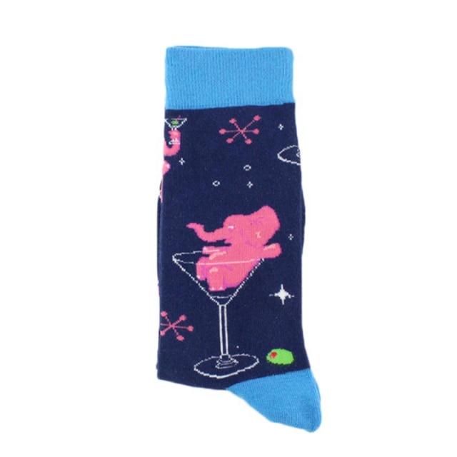 Cartoon Baumwolle Socke Männer Mode Retro Malerei Clown Affe Schädel Katze Drucken Mid Herren Socken Neue Ankunft Neuheit Lustige Verrückte socke One Size