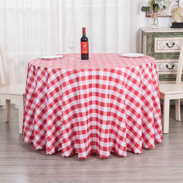 Moderne Plaid Tisch Tuch Polyester Runde Tischdecke Für Tee Tisch Esstisch Abdeckung Wohnkultur Square 90x90cm rot