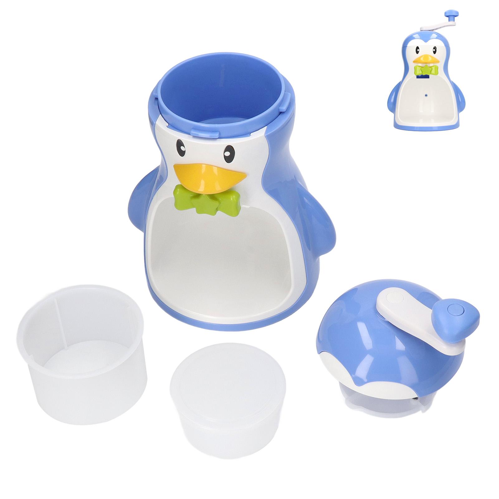 Rasiert Eis Maschine ABS Pinguin Form Blau Haushalt Tragbare Manuelle Schnee Kegel Maker Maschine mit