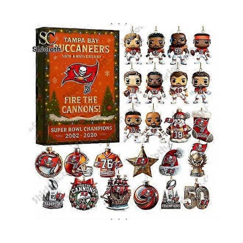 Tampa Bay Buccaneers NFL Woche 50 Advents-Blindbox Weihnachtsbaumschmuck Acryl-Anhänger