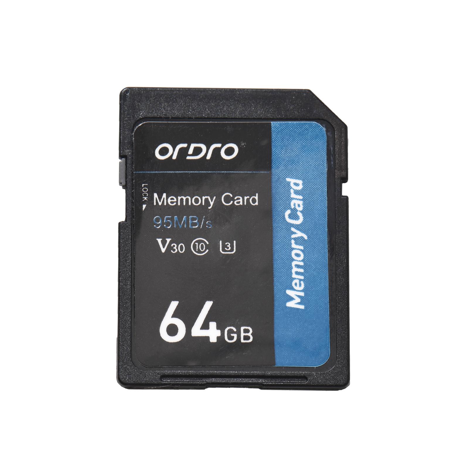 ORDRO 64 GB Speicherkarte V30 Klasse 10 SD-Karte 95 MB/s High Speed für digitale Videokameras Camcorder schwarz