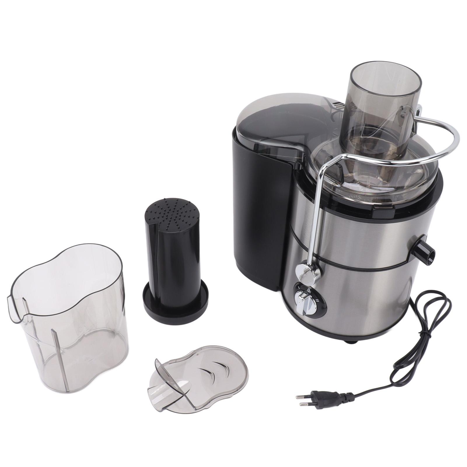 Elektrischer Entsafter 500W Große Öffnung Vollautomatisch 2 Geschwindigkeiten Edelstahl Entsafter für Zuhause L silber