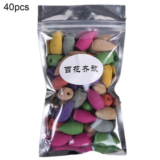 40 Stück Luftreinigungskegel, Duft, Buddhismus, Rauch, Rückfluss, Weihrauch, Aroma, Gewürze Mixed Flower Flavor