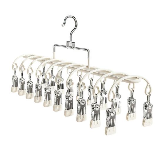Winddichter Kleiderbügel 20 Clips Sockenhalter Edelstahl Wäscheständer für Socken Unterwäsche Baby creme