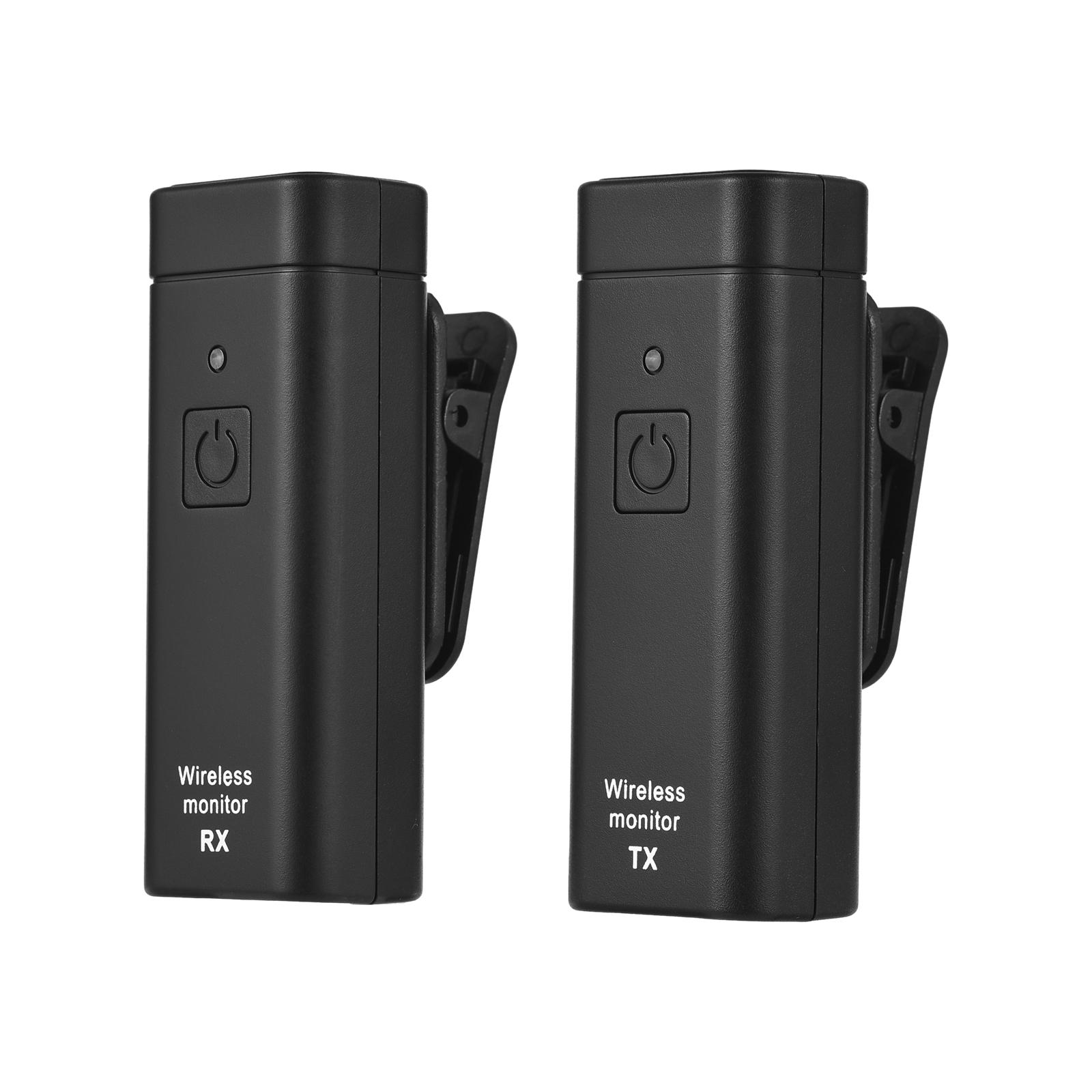 Drahtloses In-Ear-Kopfhörer-Überwachungssystem mit Kopfhörer-Echtzeit-Ohrrückgabe UHF FM ohne Verzögerung schwarz