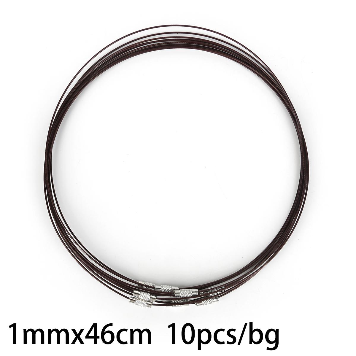 Mix Farben 10 teile/los 46 cm Edelstahl Halskette Draht Kabel Für DIY Handwerk Schmuck Rauheit 1 MM Frauen Halsband halskette braun