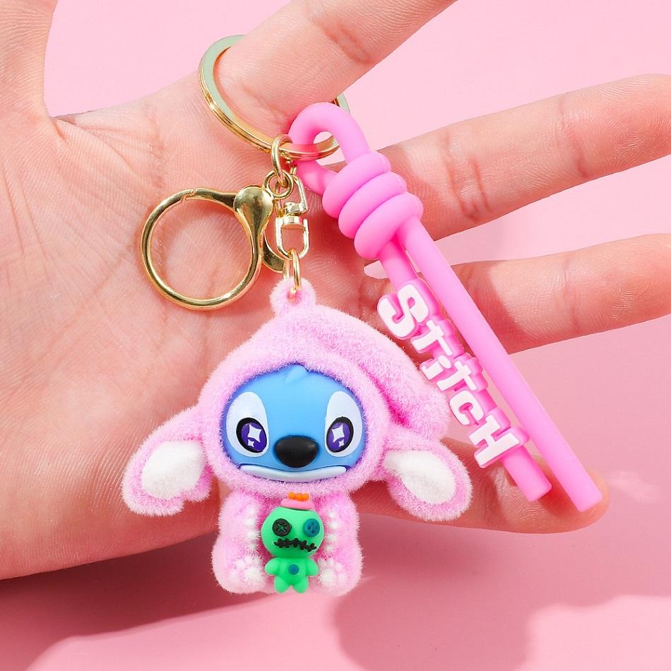 Neue Kreative Idee Niedliche Beflockungsstich Schlüsselanhänger Zubehör PVC Cartoon Mini Puppe Tasche Anhänger Feiertags kleines Geschenk Zubehör