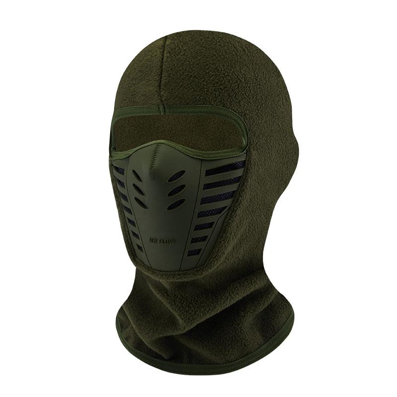 1PC Motorrad Fahrradmaske Fleece Thermal Gesichtsmaske Warm halten Reiten Balaclava Biker Winter Winddichte Skimaske Männer Frauen armee grüne