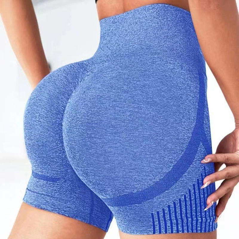 Damen Nahtlose Leggings Fitness Hohe Taille Push-Up Dünne Schnell Trocknend Hohe Elastische Workout Weibliche Sport Yoga Leggings L/XL blau