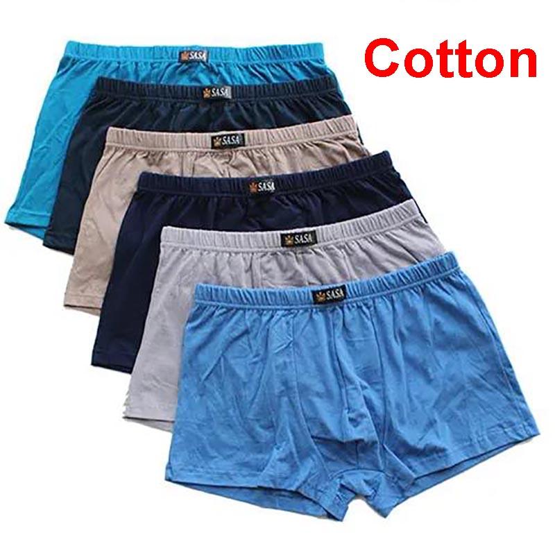 6er-Pack Baumwollunterwäsche für Herren, Jugend-Boxershorts mittleren Alters, lockere, atmungsaktive Boxershorts mit mittlerer Taille 4XL