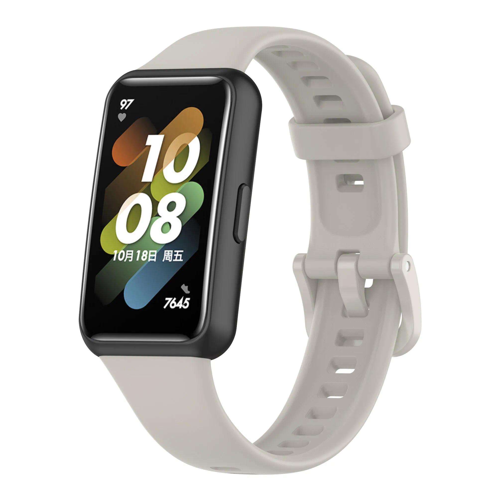 Silikon-Uhrenarmband für Huawei Band 7 Original-Armband Sport Smart-Armband Ersatz Correa Armband für Huawei Band 7 Armband For Huawei band 7 licht grau