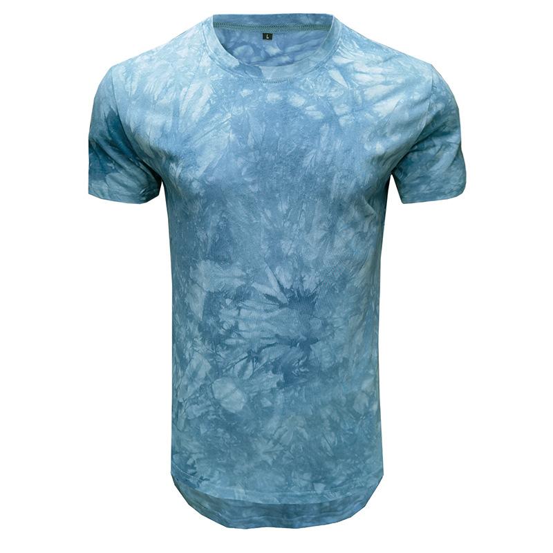 Sommer Herren Kurzarm T-Shirt Mode Locker Lässig Bequem Top Herren Vintage Stil Trendy Freizeitkleidung Minimalistische Mode Atmungsaktives Shirt XXL blau