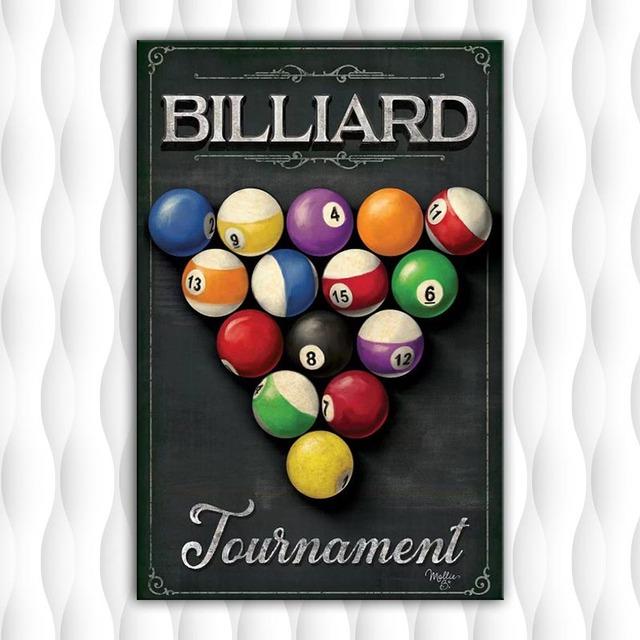 Billard Leinwand Bild Poster Wand Kunstdruck Leinwand Malerei Nordic Poster und Drucke Wand Bilder Zimmer Dekor Rahmenlos 50*70cm
