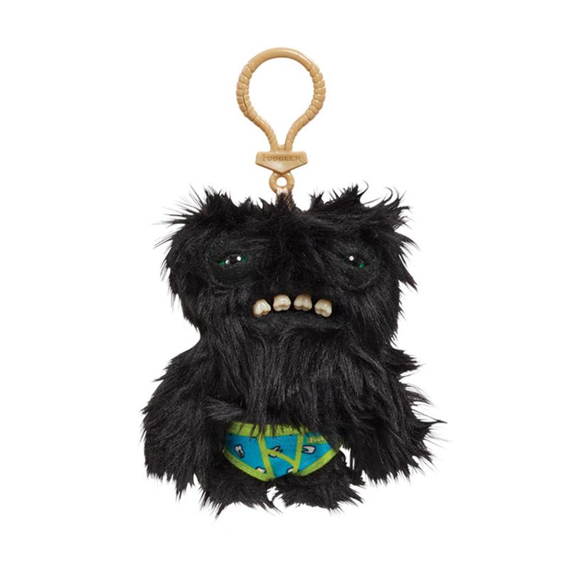 Lustige Monster mit hässlichen Zähnen Plüschtiere Schlüsselanhänger Fugglers Weitäugiges Monster Tollwütiges Kaninchen Plüschpuppen Anhänger black