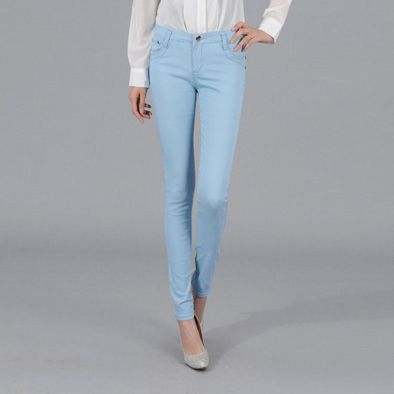 Frauen Damen Bleistift Hosen Sommer Taschen Taste Dünne Waden Länge Hosen Casual Stretch Hose Plus Größe Weibliche Hosen XL graue/blau