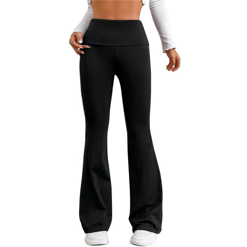 Frauen Micro Flared Shark Hosen Leggings Schlank Yoga Hosen Frauen Hohe Taille Breite Bein Hosen Gym Sport Ausgestellte Hosen tanz Hosen XL schwarz