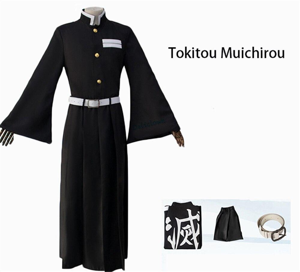 Anime-Dämonentöter: Kimetsu No Yaiba Zenitsu Giyu Tanjirou Kamado Nezuko Cosplay Frauen Kinder Männer Kimono Uniform Cosplay Kostüm 130 black