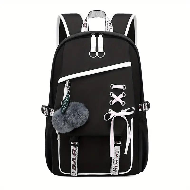 Laptop Rucksack 15,6 Zoll (ca. 15,6 cm) Schultasche Reiserucksack Große Schultasche Für Teenager Mädchen Studentin Lila schwarz