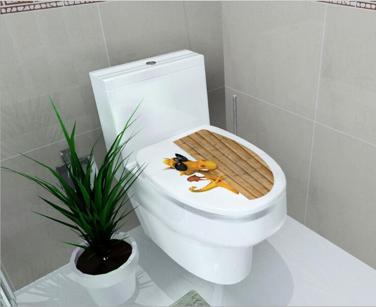1 Stück 3D Toilettensitz Wandaufkleber Kunst Tapete Badezimmer Aufkleber Selbstklebend Abnehmbar Toilettendeckel Aufkleber Heimdekor Zubehör white