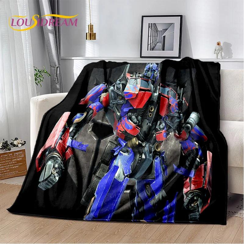 3D T-Transformers Cartoon Autobots Decke, Weiche Überwurfdecke für Zuhause Schlafzimmer Bett Sofa Picknick Reise Büro Ruhe Abdeckung Decke 75x90cm
