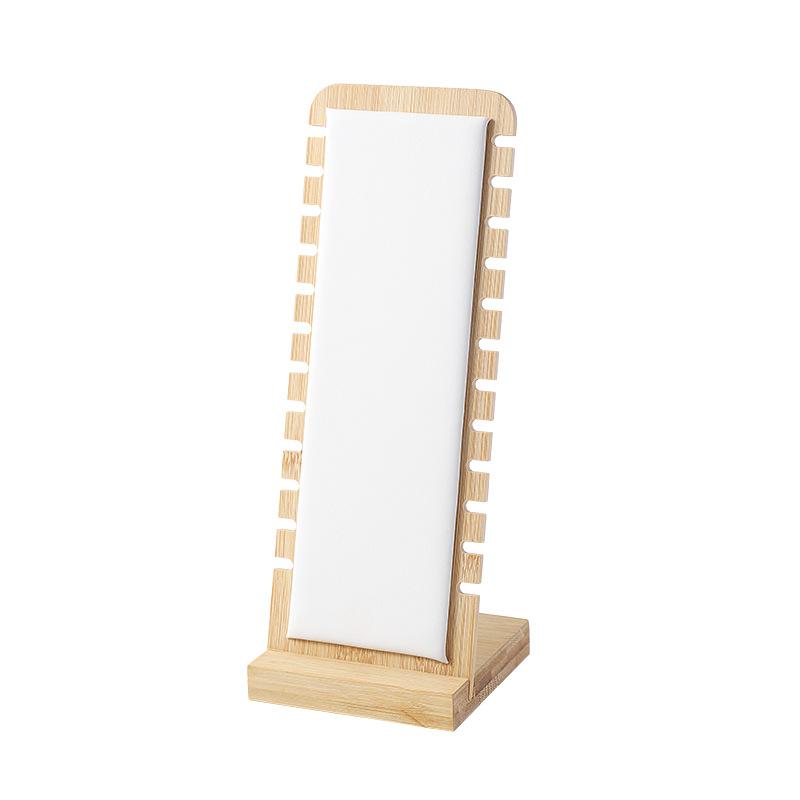 Mode Holz Halskette Display Stand Große Kapazität Anhänger Armband Fußkettchen Lange Kette Schmuck Lagerung Rack Zähler Schaufenster Prop weiß
