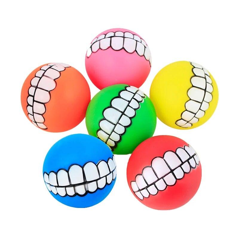 Haustierbedarf Zahn Ball Sound Hund Haustier Spielzeug Lustige Bissfeste Haustier Runde Ball 8cm